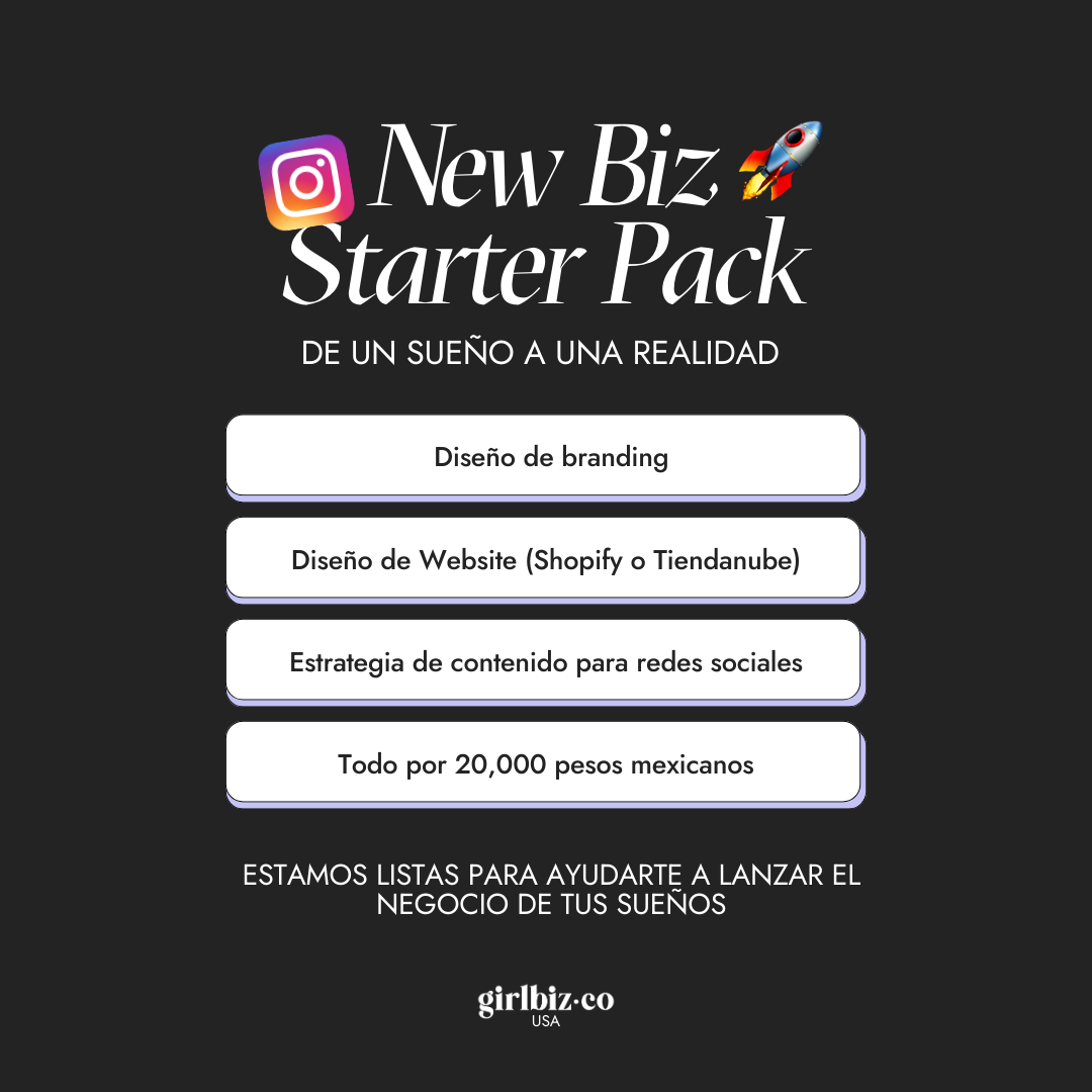 New Biz Starter Pack | Branding + diseño de página web + estrategia de redes sociales